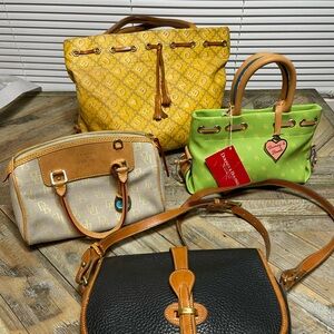 Dooney & Bourke Yellow and Green Handbag Set